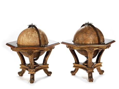 Paar Globen: Erd- und Himmelsglobus von Charles Dien (Kosmograph, 8 Rue des Beaux-Arts in Paris), 1809 - 1870